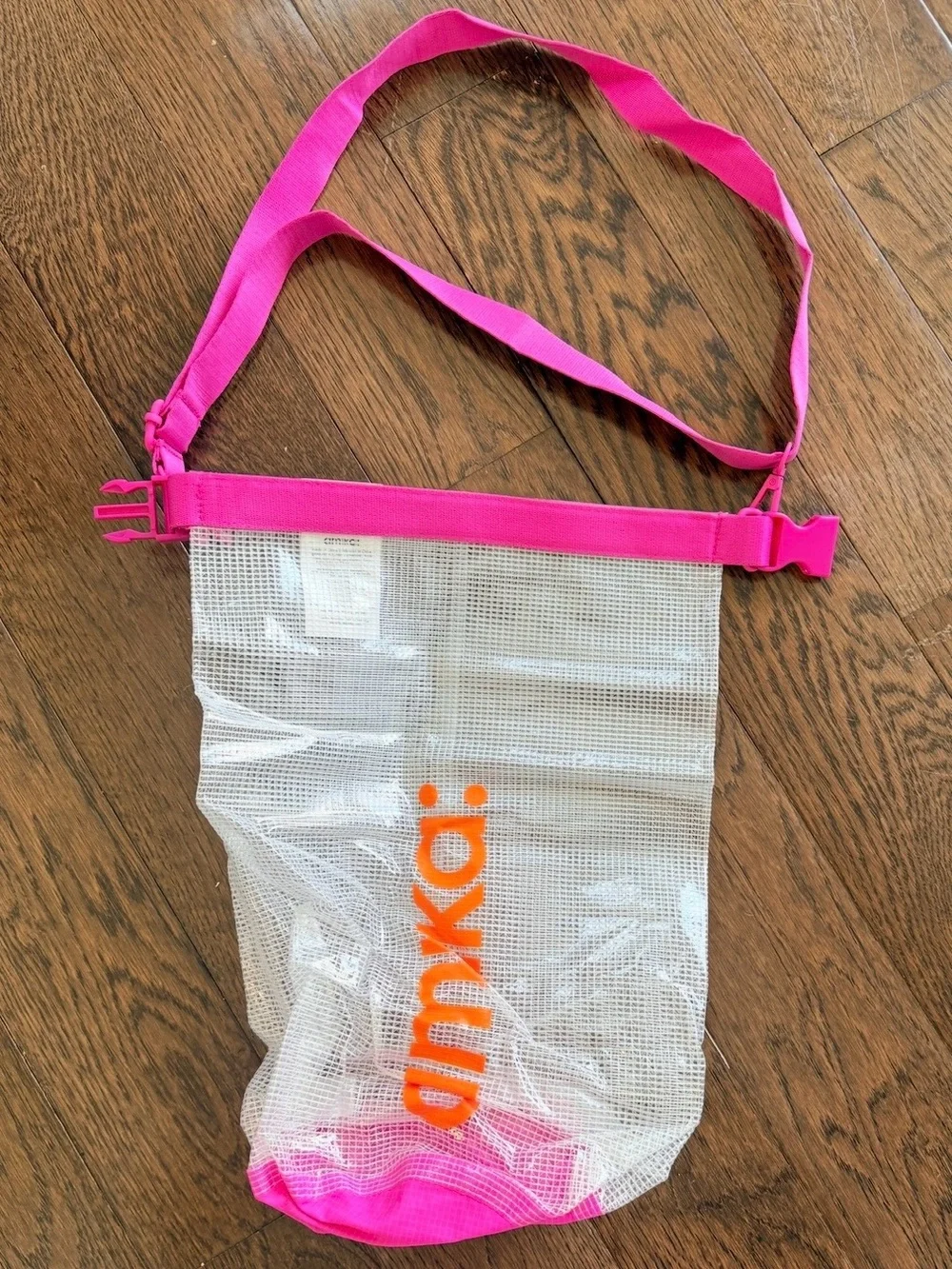 Amika Limited Edition Clear Mesh Crossbody Bag Hot Pink Orange Y2K